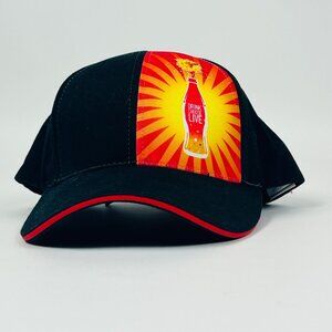 Drink Soda Pop Bottle Graphic Black Orange Adjustable Snapback Party Novelty Hat